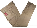 Luigi Bianchi Trousers 34 Sandy Beige Pleated front Full Leg Wool