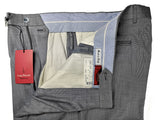 Luigi Bianchi Trousers 34 Soft Blue Melange Pleated front Full Leg Wool