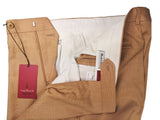 Luigi Bianchi Trousers 36 Golden Tan Pleated front Full Leg Wool