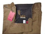 Luigi Bianchi Trousers 36 Copper Brown Pleated front Full Leg Wool