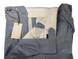 Luigi Bianchi Trousers 34 Sky Blue Pleated front Full Leg Wool