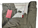 Luigi Bianchi Trousers 34 Olive Green Pleated front Full Leg Wool