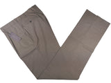 Luigi Bianchi Lubiam Trousers 36 Taupe Grey Pleated front Full Leg Wool