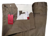 Luigi Bianchi Trousers 36 Light Brown Pleated front Full Leg Wool