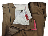 Luigi Bianchi Trousers 36 Cocoa Brown Pleated front Full Leg Wool