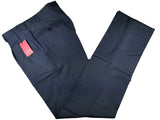 Luigi Bianchi Trousers 36 Airforce Blue Pleated front Full Leg Wool