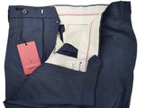 Luigi Bianchi Trousers 36 Airforce Blue Pleated front Full Leg Wool