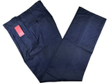 Luigi Bianchi Trousers 36 Cobalt Blue Pleated front Full Leg Wool
