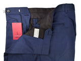 Luigi Bianchi Trousers 36 Cobalt Blue Pleated front Full Leg Wool