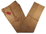 Luigi Bianchi Trousers 34 Golden Tan Flat front Full Leg Wool