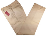 Luigi Bianchi Trousers 36 Cream Flat front Full Leg Wool