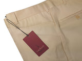 Luigi Bianchi Trousers 36 Cream Flat front Full Leg Wool