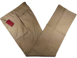 Luigi Bianchi Trousers 36 Beige Flat front Full Leg Wool