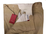 Luigi Bianchi Trousers 36 Beige Flat front Full Leg Wool