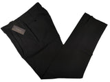 Luigi Bianchi Lubiam Trousers 40 Dark Brown Pleated front Straight Leg Wool
