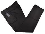 Luigi Bianchi Lubiam Trousers 40 Charcoal Brown Pleated front Straight Leg Wool