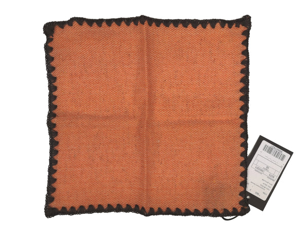 LBM 1911 Pocket Square Soft Orange Stitched Edge Wool/SIlk Blend