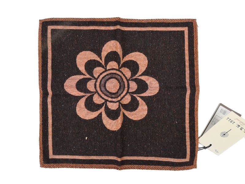 LBM 1911 Pocket Square Brown Donegal Flower Silk/Wool
