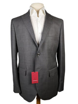 Luigi Bianchi Suit 39/40R Mid grey windowpane Rolling 3-button Wool/Cashmere