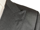 Luigi Bianchi Suit 41/42R Mid grey striped Double breasted Pure wool Loro Piana