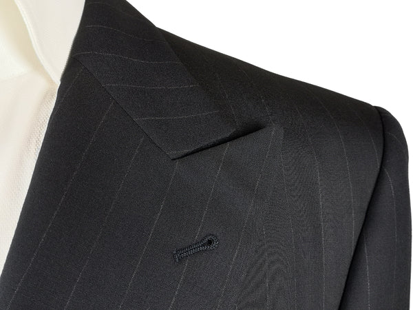 Luigi Bianchi LUBIAM Suit 40L Navy Pinstripes Double Breasted Wool