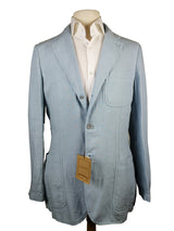 Luigi Bianchi Suit LBM 1911 38R Sky Blue 3 Rolling 2-Button Pure Linen