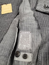Luigi Bianchi LBM Suit 40R Greyish Blue Striped 2-button Linen/Cotton
