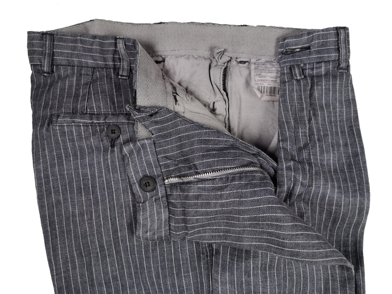 Luigi Bianchi LBM Suit 42R Greyish Blue Striped 2-button Linen/Cotton