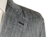 Luigi Bianchi LBM Suit 44R Blue/White Multi-Striped 2-button Linen/Cotton