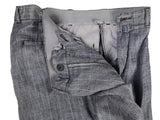 Luigi Bianchi LBM Suit 44R Blue/White Multi-Striped 2-button Linen/Cotton