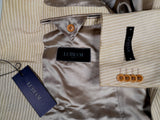 Luigi Bianchi LUBIAM Suit 40L Light Tan with White stripes 2-Button Linen/Silk