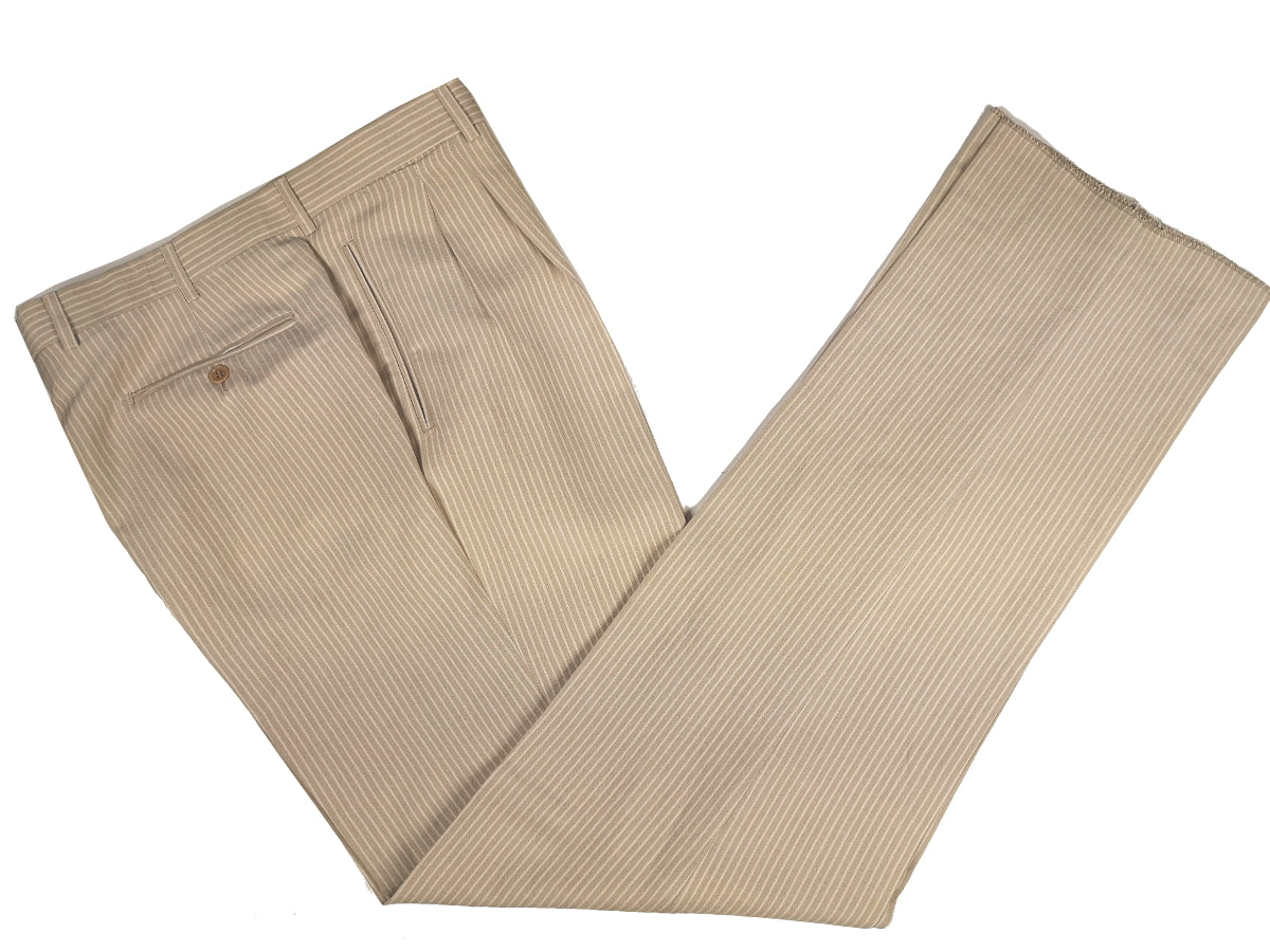 Luigi Bianchi LUBIAM Suit 40L Light Tan with White stripes 2