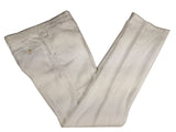 Luigi Bianchi Suit LBM 1911 46R/46L White 3 Rolling 2-Button Pure Linen