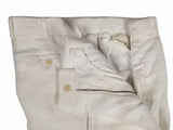 Luigi Bianchi Suit LBM 1911 38R/38L White 3 Rolling 2-Button Pure Linen