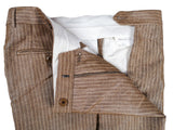 Luigi Bianchi Suit 39/40R Tan with White stripes 3-Button Linen
