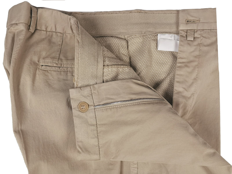 Luigi Bianchi Suit LBM 1911 40R/40L Tan Peak Lapel 2-Button Pure Cotton
