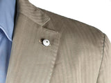 LBM 1911 Suit 39R/40R Beige Herringbone 2-Button Cotton/Silk