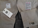 LBM 1911 Suit 41R/42R Beige Herringbone 2-Button Cotton/Silk