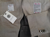 LBM 1911 Suit 39R/40R Beige Herringbone 2-Button Cotton/Silk