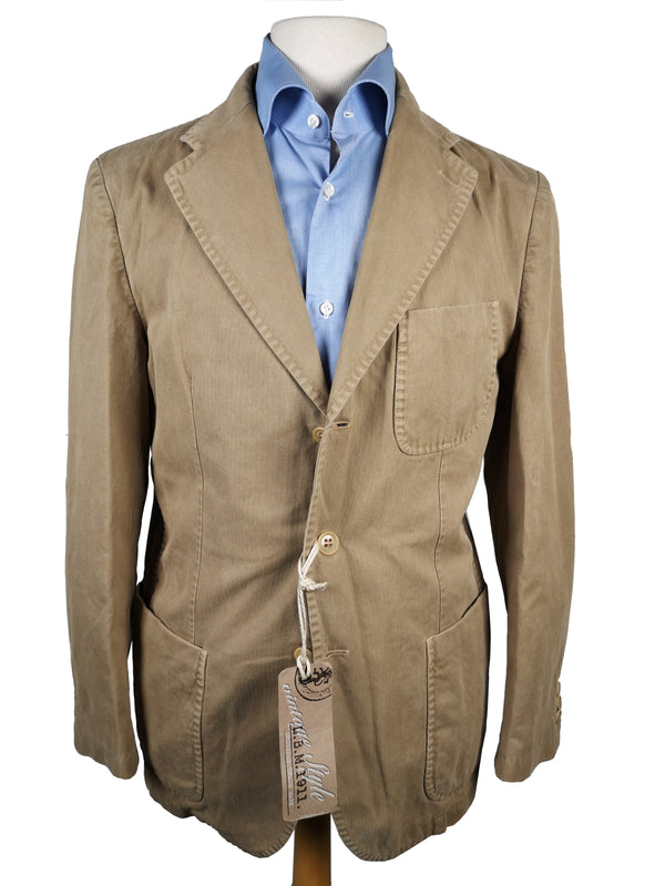 LBM 1911 Suit 40R Washed Tan 3-Button Heavy Corded Cotton
