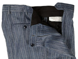 Luigi Bianchi Suit 40R Heather Blue Stripes 3-Button Pure Linen