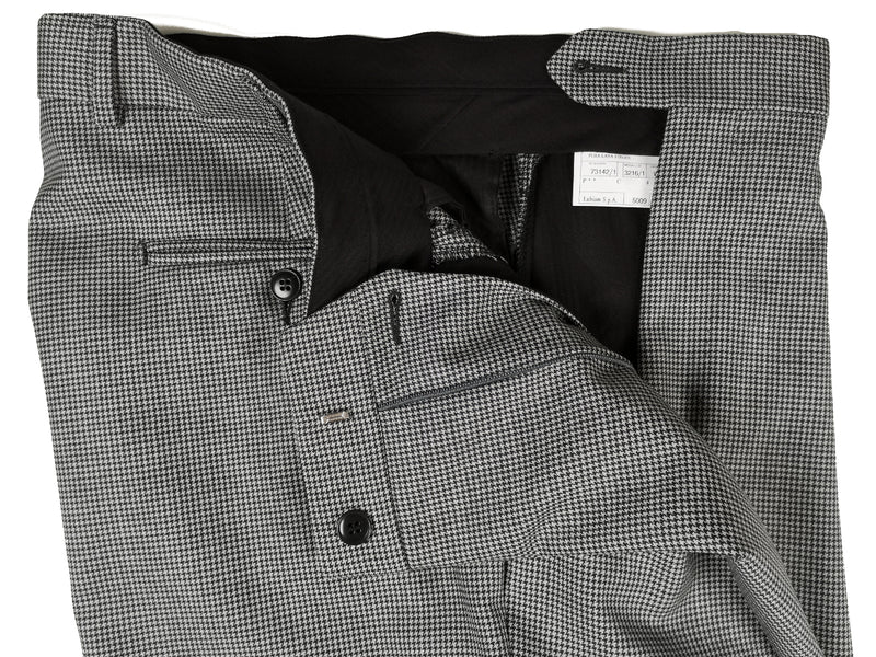 Luigi Bianchi Suit 40R Black/White Puppytooth Check 3-Button Pure Wool