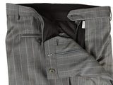 Luigi Bianchi Suit 40R Sharksin Grey Striped 3-Button 150's Wool