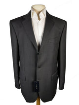 Luigi Bianchi Lubiam Suit 40R Charcoal Beaded Pinstriped 3-Button Wool