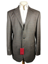 Luigi Bianchi Suit 40R Grey Plaid 3-Button 110's Wool Cerruti