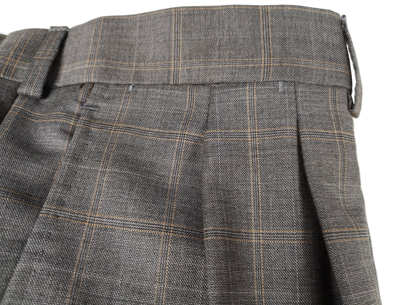 Luigi Bianchi Suit 40R Grey Plaid 3-Button 110's Wool Cerruti