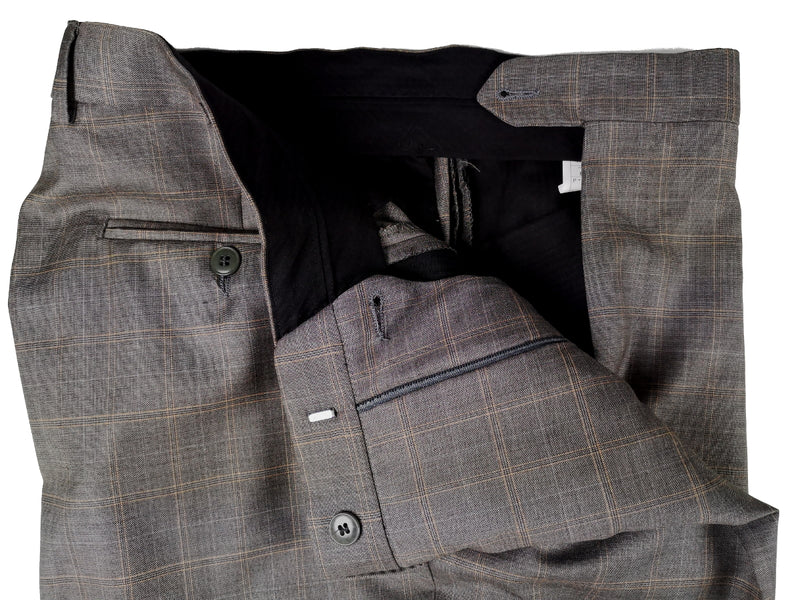 Luigi Bianchi Suit 40R Grey Plaid 3-Button 110's Wool Cerruti