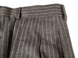 Luigi Bianchi Suit 40R Earthy Grey Striped 3-Button Wool Flannel