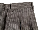 Luigi Bianchi Suit 40R Earthy Grey Striped 3-Button Wool Flannel