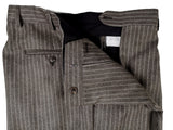 Luigi Bianchi Suit 40R Earthy Grey Striped 3-Button Wool Flannel